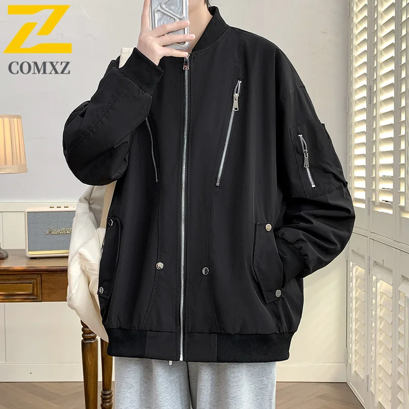 

Классическая бейсбольная куртка COMXZ, новая повседневная свободная дорожная ветрозащитная куртка, роскошная устойчивая к царапинам легкая верхняя одежда