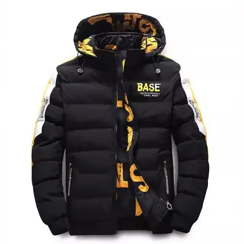 Men Autumn Winter Cotton Jacket Warm Comfortable Padded Thickened Down Jacket 2024 New Double-Sided Clothes Removable Cap M-5XL