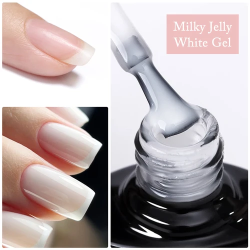 Imagen 2 del producto UR SUGAR-esmalte de uñas de Gel blanco, botella de vidrio de 7ml, gelatina lechosa, Color blanco, barniz de Gel Led UV para manicura, Base superior