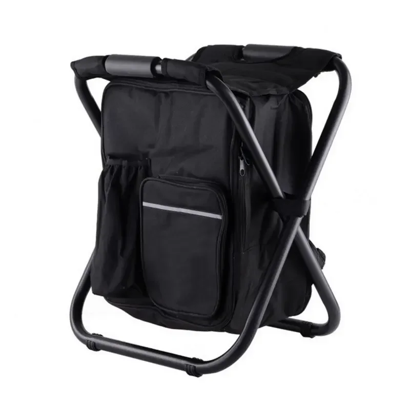 

Portable outdoor folding chair 3-in-1 thermal insulation backpack chair Mazar fishing stool small bench double shoulder ice bag