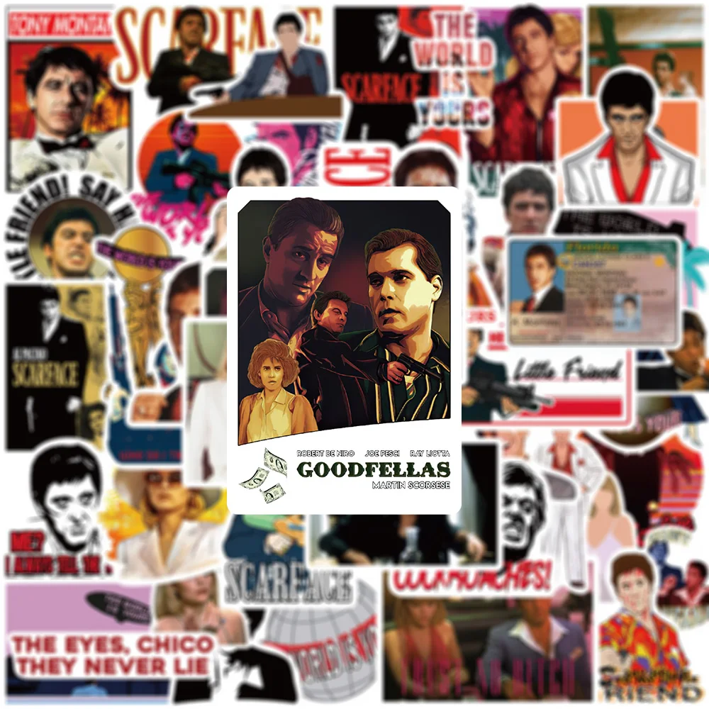 10/30/50pcs Classic Movie Scarface Stickers Cool Graffiti Motorcycle Laptop Skateboard Waterproof PVC DIY Sticker Decal Toy Gift