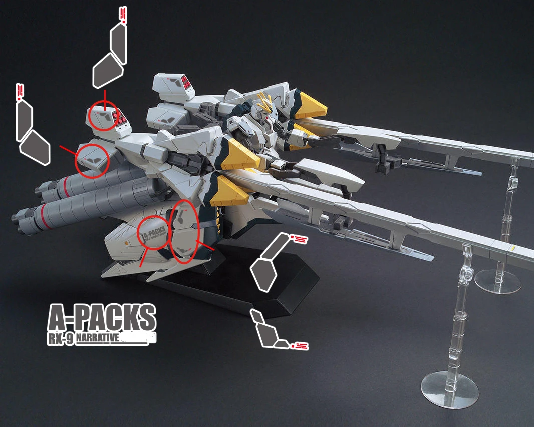 Флуоресцентные наклейки Flaming Snow HG-16 для моделей 1/144 HG Narrative A-Packs Sinanju Stein Ver. Набор сборки своими руками