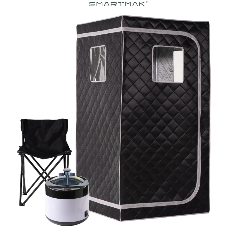 4L Portable Home Steam Sauna Full Size Personal Sauna Spa Box Single Saunas with Steamer 4L 1500W Steam Generator Remote Control