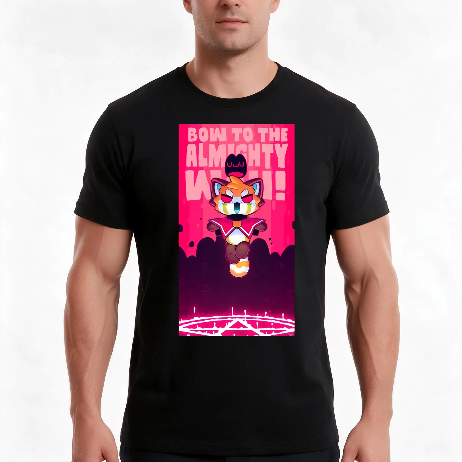 ALMIGHTY WAH! T-Shirt, Summer Casual Cotton Tee, Oversized Streetwear Tops, Vintage Graphic Print, Loose Fit Short Sleeve