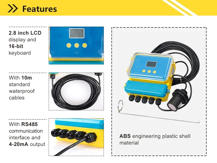 Wastewater Treatment Irrigation Channels Rivers Flowmeter Open  Transit Time Ultrasonic Water Liquid Flow Meter