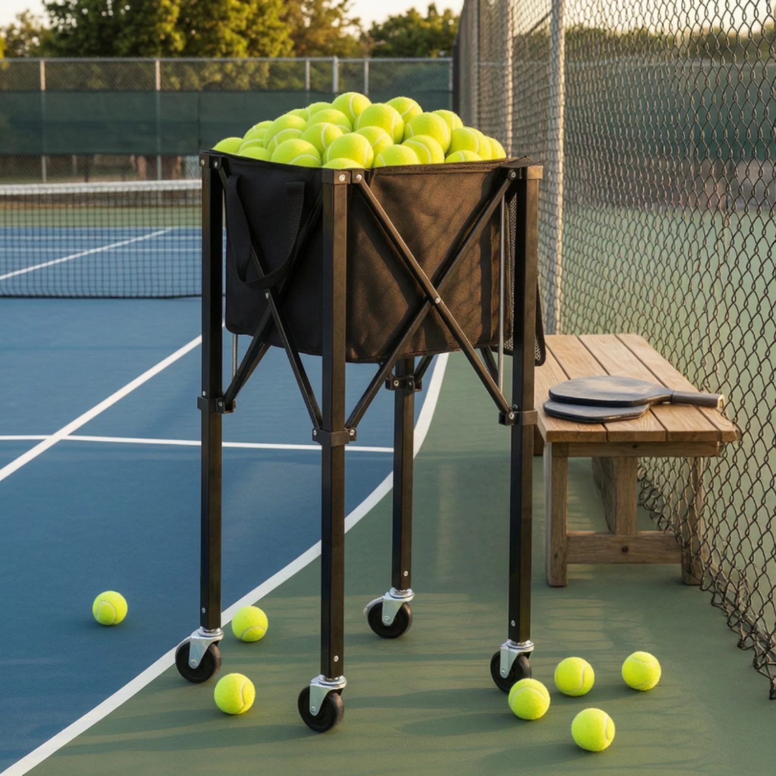 Heavy Equipment In - Foldable Ball Cart with Side Pocket