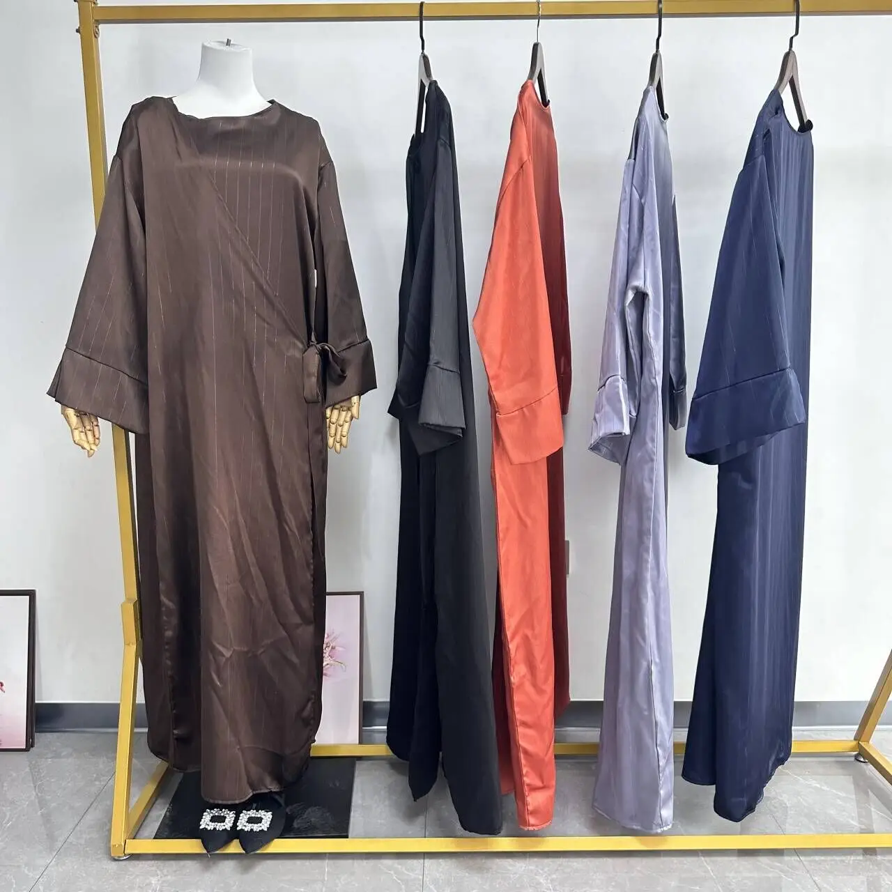 Satin Morocco Dress elegant Women Muslim Abaya luxury Dubai Turkey Islam Kaftan Robe Longue Musulmane Vestidos Ramadan