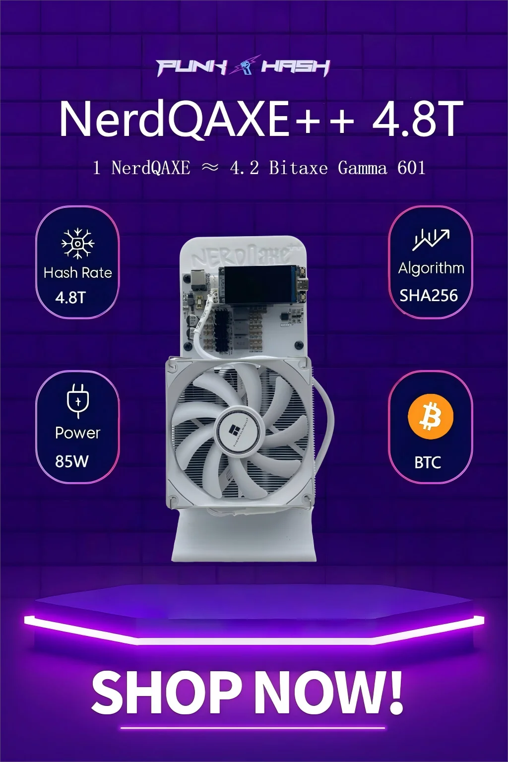 

Новый BM1370 Bitaxe NerdQAXE++ 4,8TH/s Asic BTC Miner 68 Вт Low Power Solo Mining Machine с открытым исходным кодом и поддержкой Wi-Fi