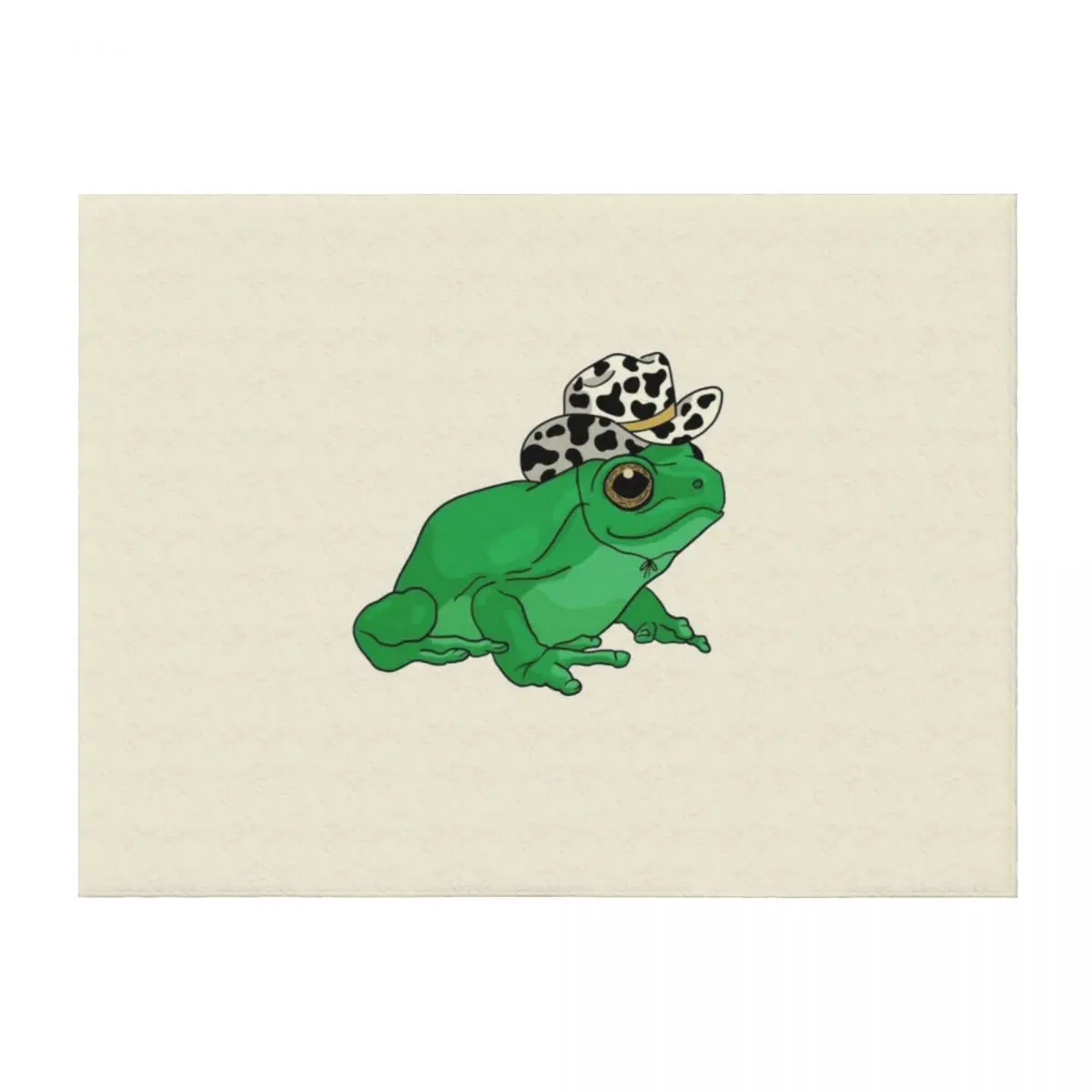 

Cute Frog with Cowboy Hat - Kawaii Cottagecore Aesthetic Froggy - Western Rodeo Contry Lover Toad - Youth Teen Pas Throw Blanket