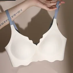Wireless Push Up Bra Pull Together Sexy Crystal Jelly Seamless Women Bras Underwear Back Closure Female Lingerie