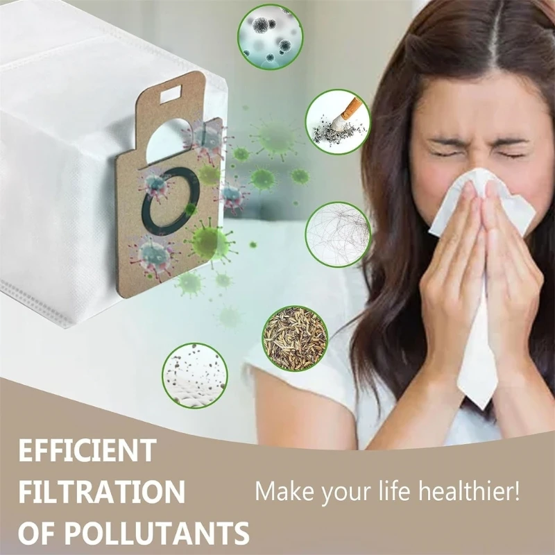 متوافق مع D10 D10s كيس النفايات المنزلية القابل للغسل كيس مرشح الغبار ملحقات المكنسة الكهربائية العالمي 8x918D