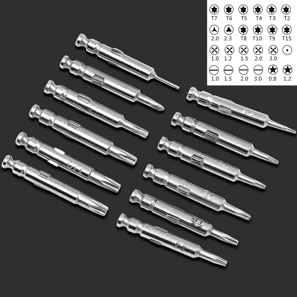 Juego de destornilladores magnéticos 25 en 1, puntas de destornillador Torx de precisión, herramienta de reparación manual para teléfono móvil T2 T3 T4 T5 T7 T8 T10 T15
