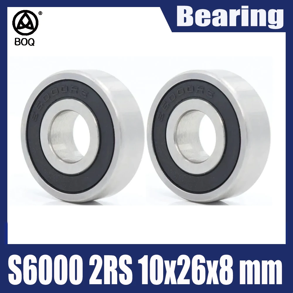 2PC S6000 2RS Hybrid Ceramic Bearings 10*26*8 mm 440C Stainless Steel Rings With Si3N4 Ceramic Balls Bearing S6000 S6000RS