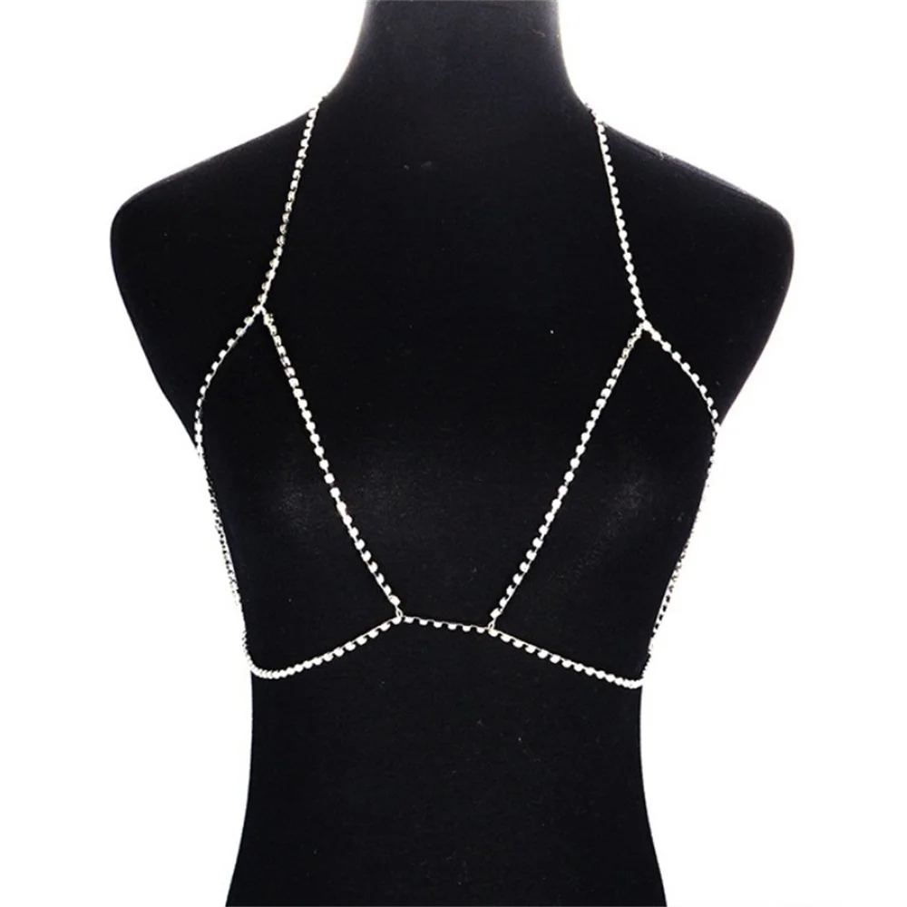 Sexy Bohemia Body Chain Simple Rhinestone Body Chains Belt Crystal Pendant Summer Beach Bikini Belly Jewelry for Women Girl