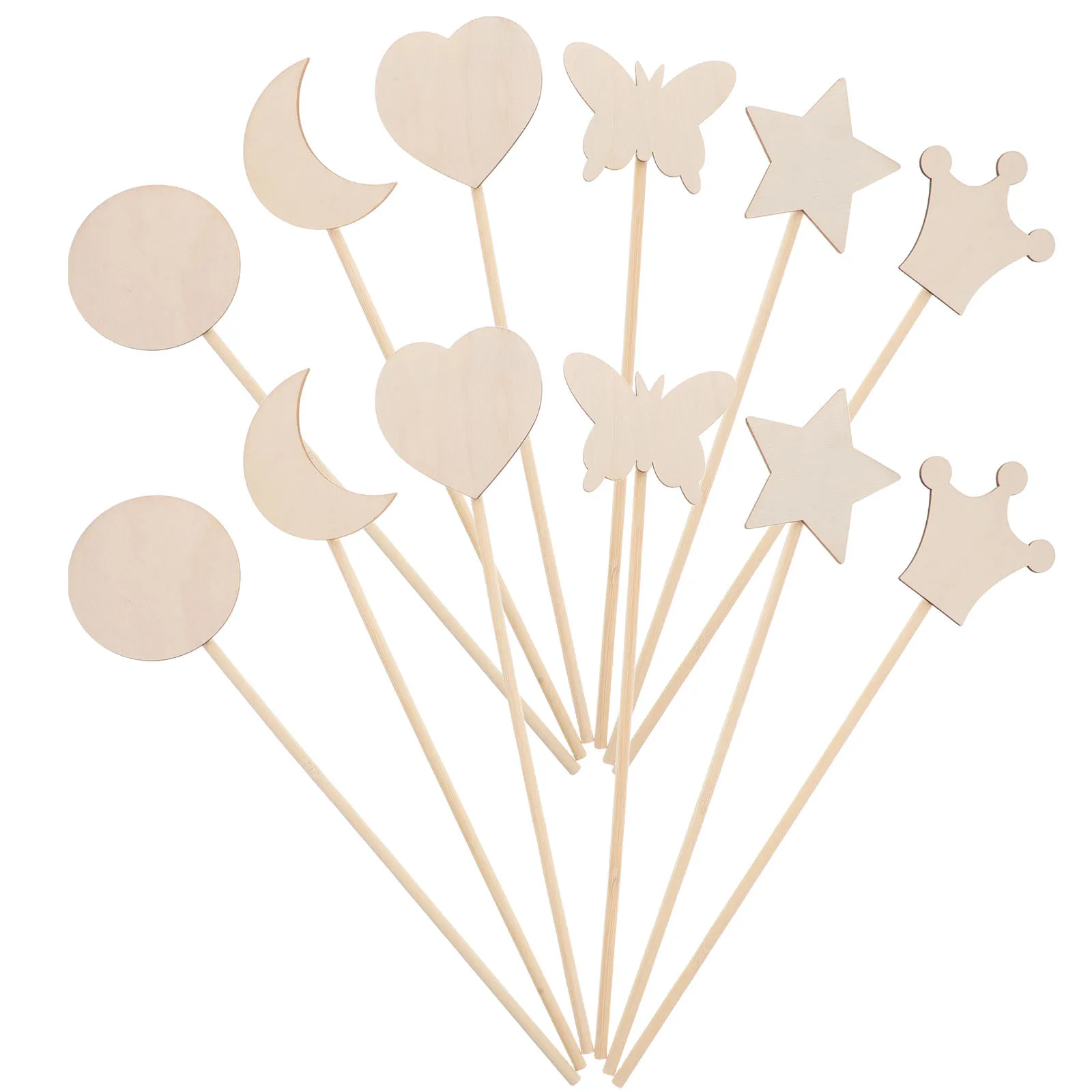 ชุดทำไม้กายสิทธิ์นางฟ้า 12 ชิ้น ชุดงานฝีมือ DIY ไม้กายสิทธิ์เจ้าหญิงแบบยังไม่เสร็จ ของขวัญงานปาร์ตี้สำหรับเด็ก ชุดตกแต่งวันเกิด