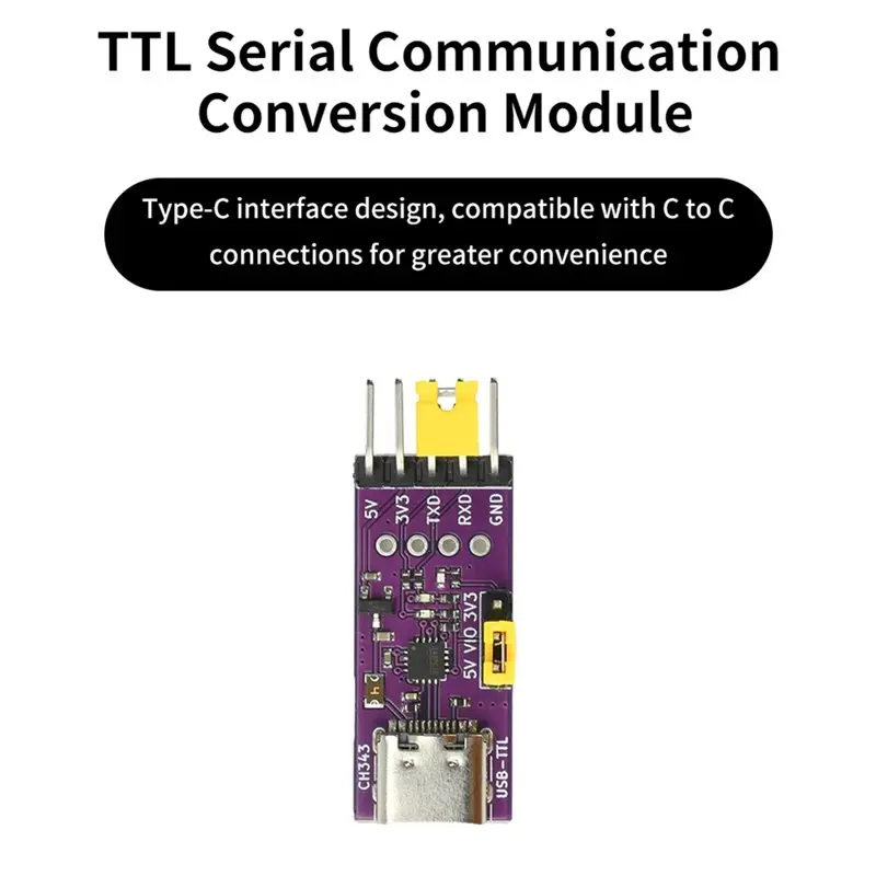 Communication Conversion Module USB To TTL Serial Port USB Type-C Interface 6Mbps High-Speed CH344 CH348 Chip