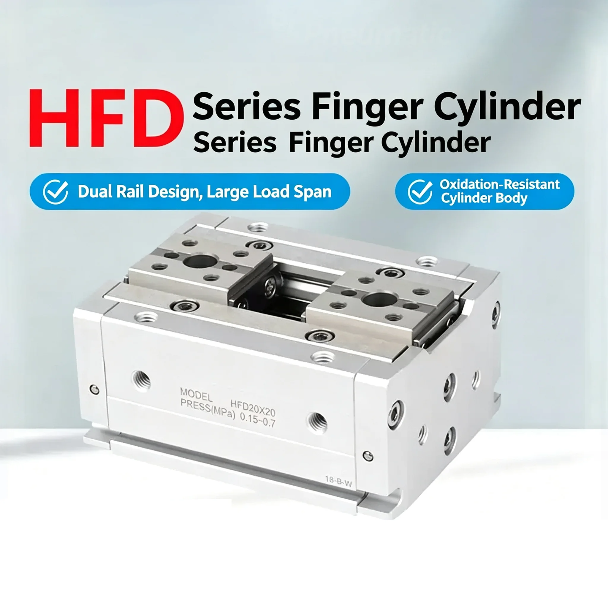Claw Guide Rail Sliding Table Clamping Claw Finger Cylinder High-Quality HFD8X8/8X15/8X30/12X10/12X25/12X50/16X30/16X60 Air