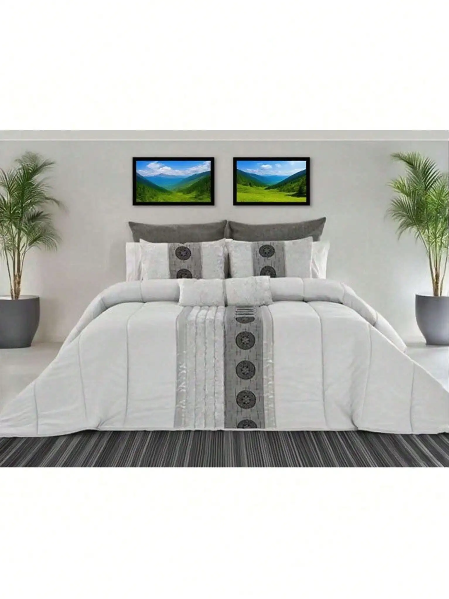 Juego de cama de 4 piezas: 1 funda nórdica + 3 fundas de almohada, suaves, transpirables y resistentes. 250 × 260 cm, para cualquier temporada. El regalo perfecto para tus seres queridos, Navidad, San Valentín y Acción de Gracias.