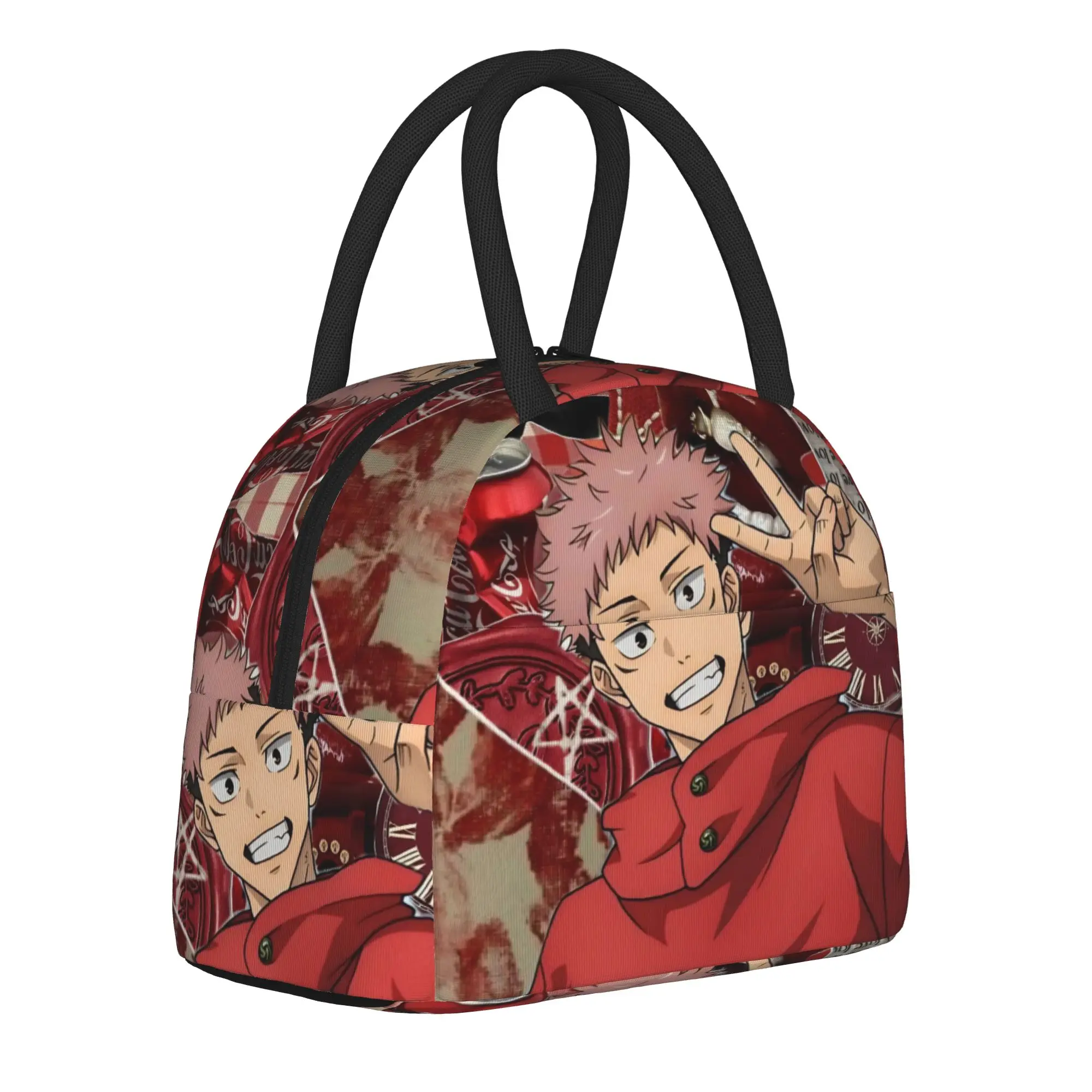 Itadori Yuji  Product Insulated Lunch Tote Bag For Outdoor  JJK Anime  Storage Food Boxes Reusable Cooler Thermal Lunch Boxes