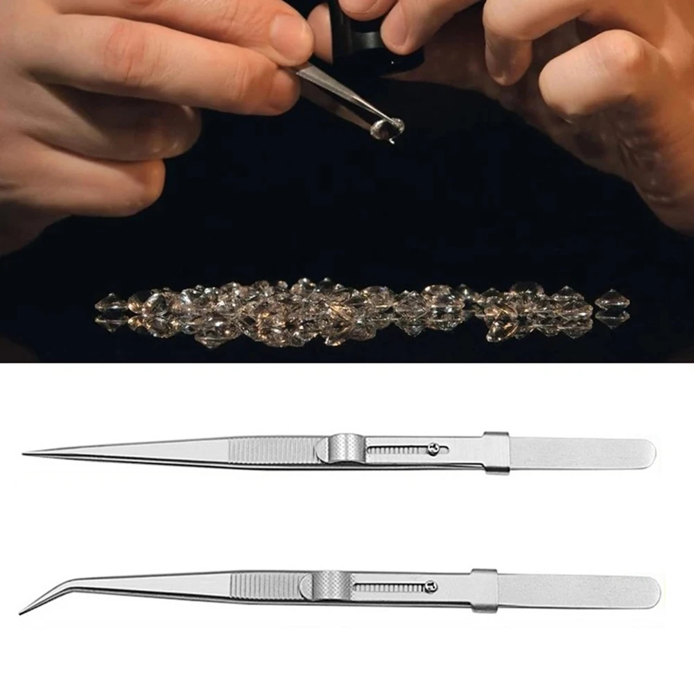 Strumento per la creazione di gioielli Pinzette per gioielli Componente Kit fai da te Strumento per la creazione di strumenti Strumenti di riparazione Acciaio inossidabile con chiusura a scatto