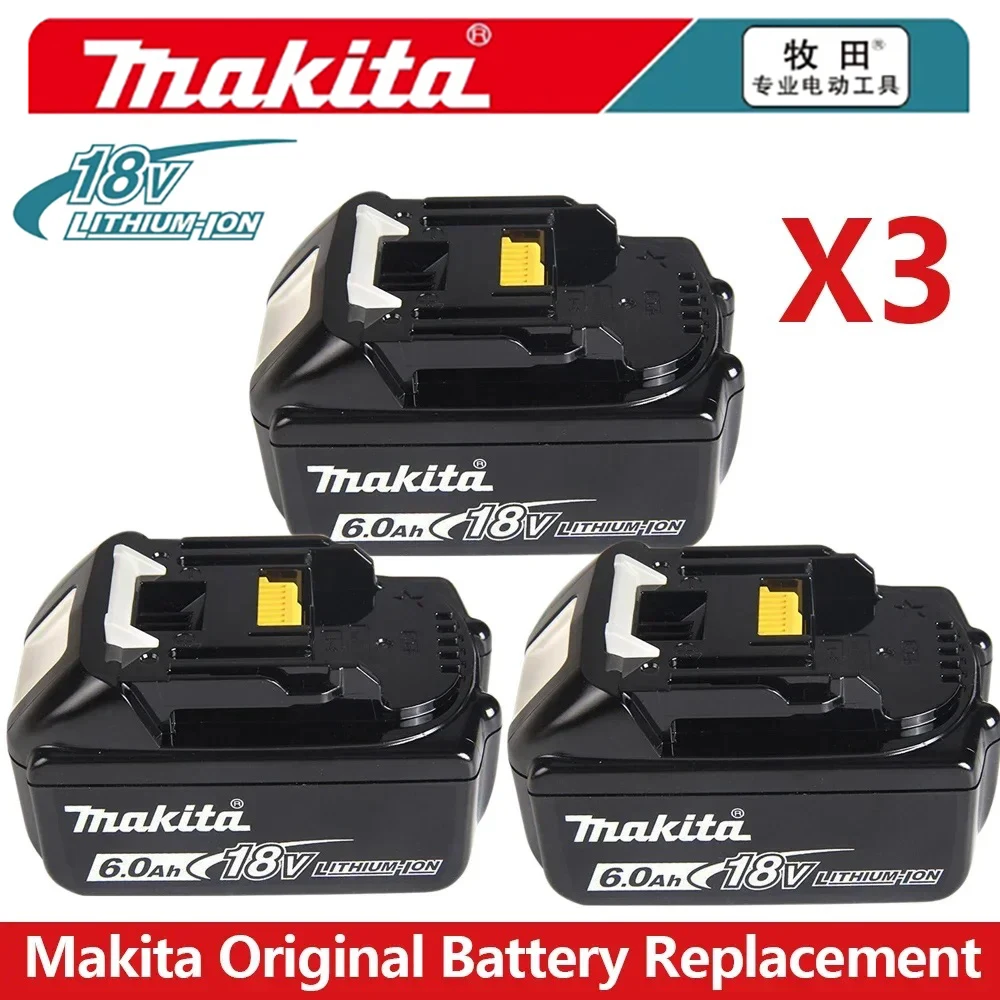 

Makita Original Rechargeable Battery 6Ah/5Ah/3Ah 18V drill Power tool BL1860B BL1840 BL1830 BL1850 Replacement lithium Battery