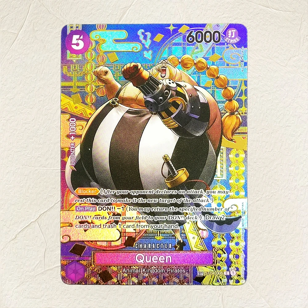 One Piece Queen ST04-015 SP Card English Version Holographic Texture Cards Perfect Condition DIY Premium Anime Collection Card