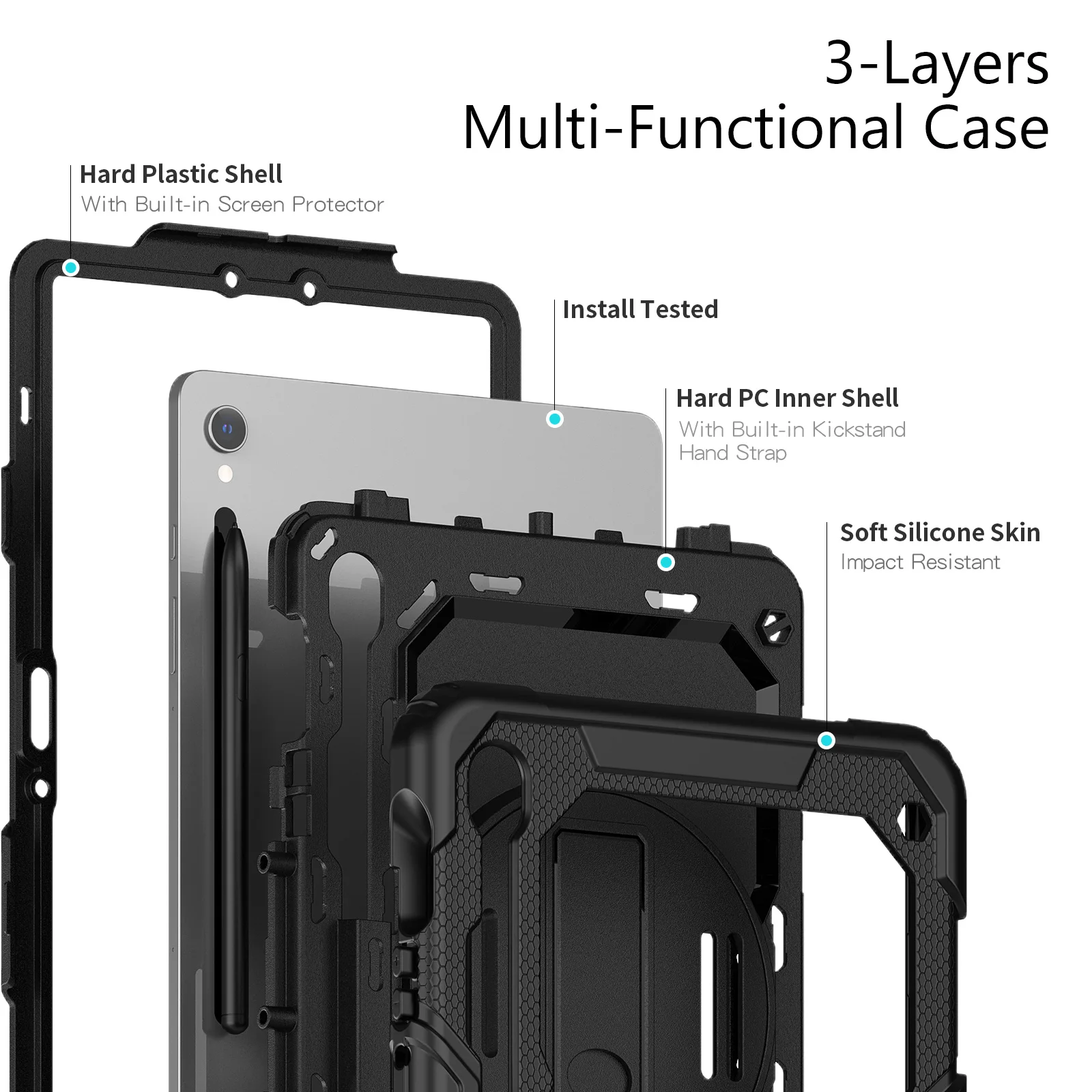 Tablet Case for Galaxy Tab S10 FE 2025 SM-X520 Stand Cover compatible for Samsung Galaxy Tab S9 11 inch 2023 S9 FE model SM-X510