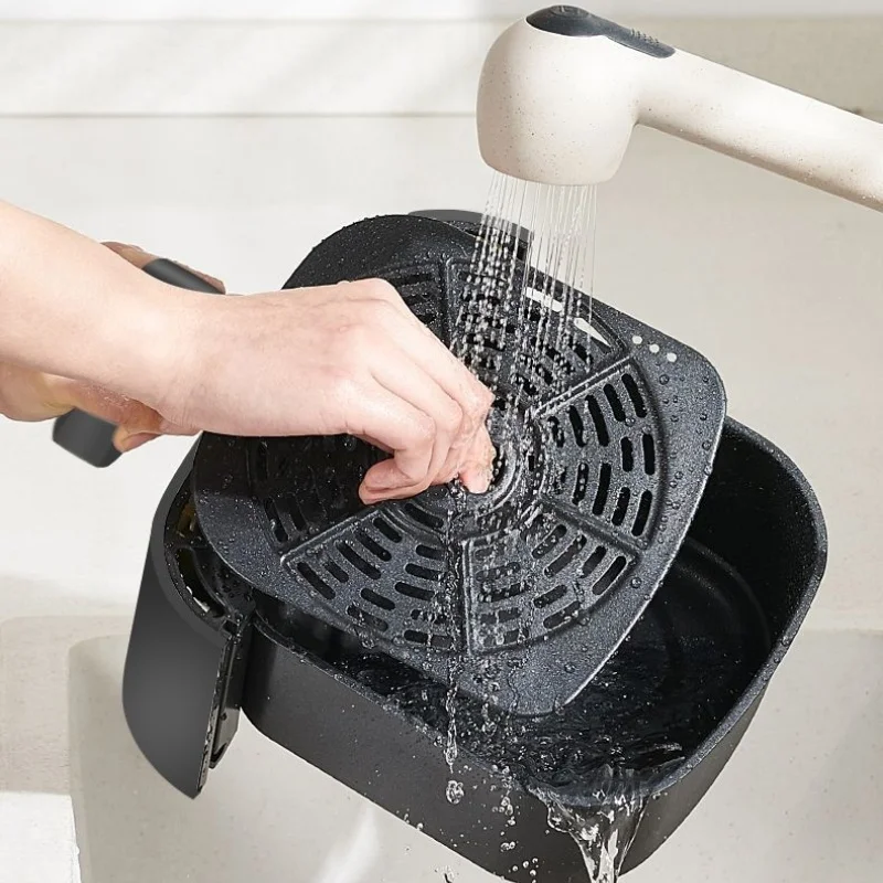 مقلاة هوائية منزلية سعة كبيرة 8.8 لتر نافذة مرئية مقلاة كهربائية من الفولاذ المقاوم للصدأ فرن متعدد الوظائف مقلاة غير لاصقة