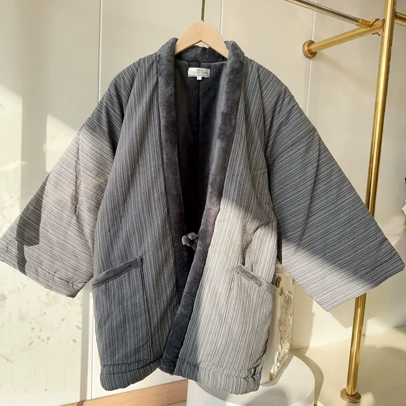 

Japan Kimono Hanten Jacket Women Traditional Japanese Clothing Men Tops Warm Wear Winter Jackets Pajamas Homewear Coat