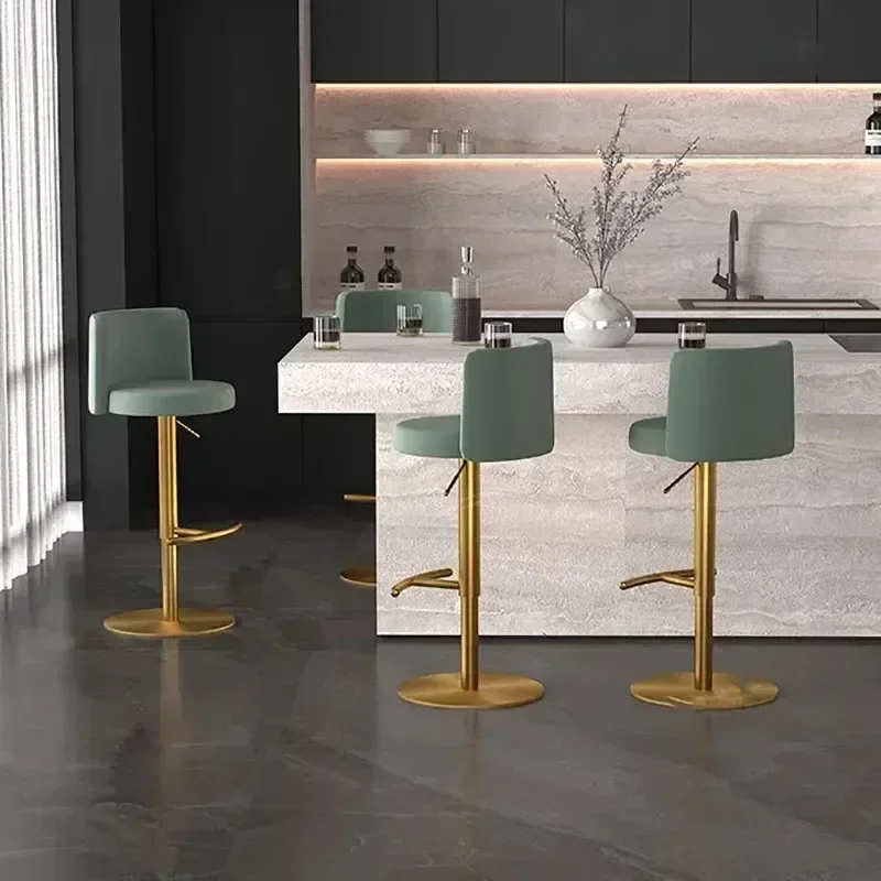 Sedie da bar da salone di design Girevole nero Rinforzo Sgabelli da bar alti Sollevamento Cadeira Ergonomica Mobili da ristorante