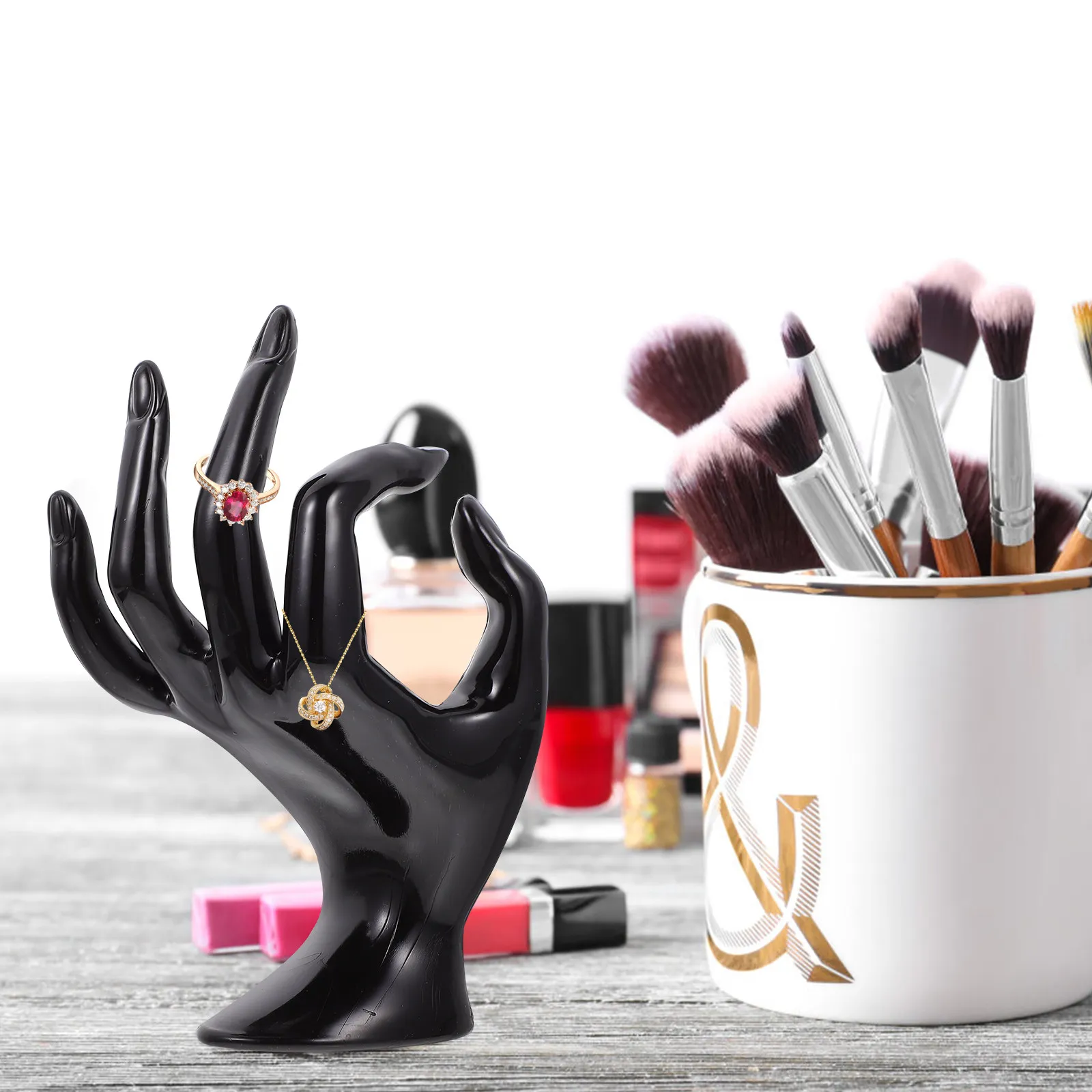 

2Pcs Creative Hand Modeled Jewelry Display Stand Ok Gesture Style Bracelet Watch Holder Desktop Dressing Table Decor Stable