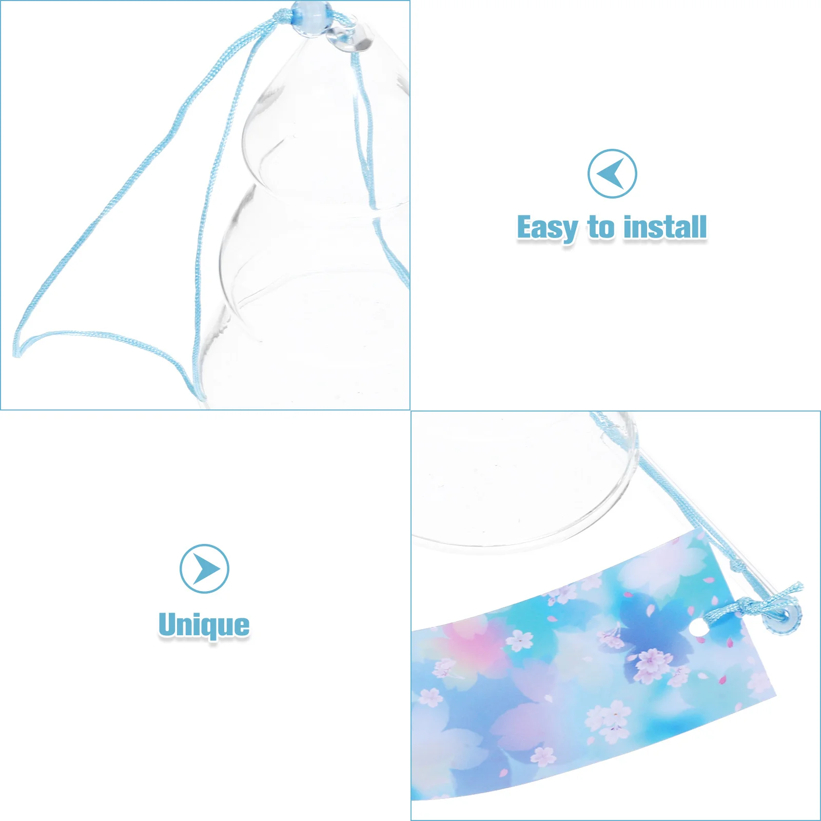 

2Pcs Glass Wind Chime Decorative Wind Bells Home Garden Hanging Pendant Relaxing Sound Window Decor Glass Craft Ornaments