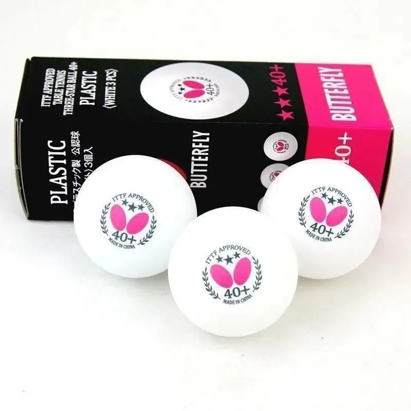 Butterfly Table Tennis Balls 40+ White, 3 Star ITTF Certified Ping Pong Balls, Poly Table Tennis Bal - 6, 9, 15, 30 Pack