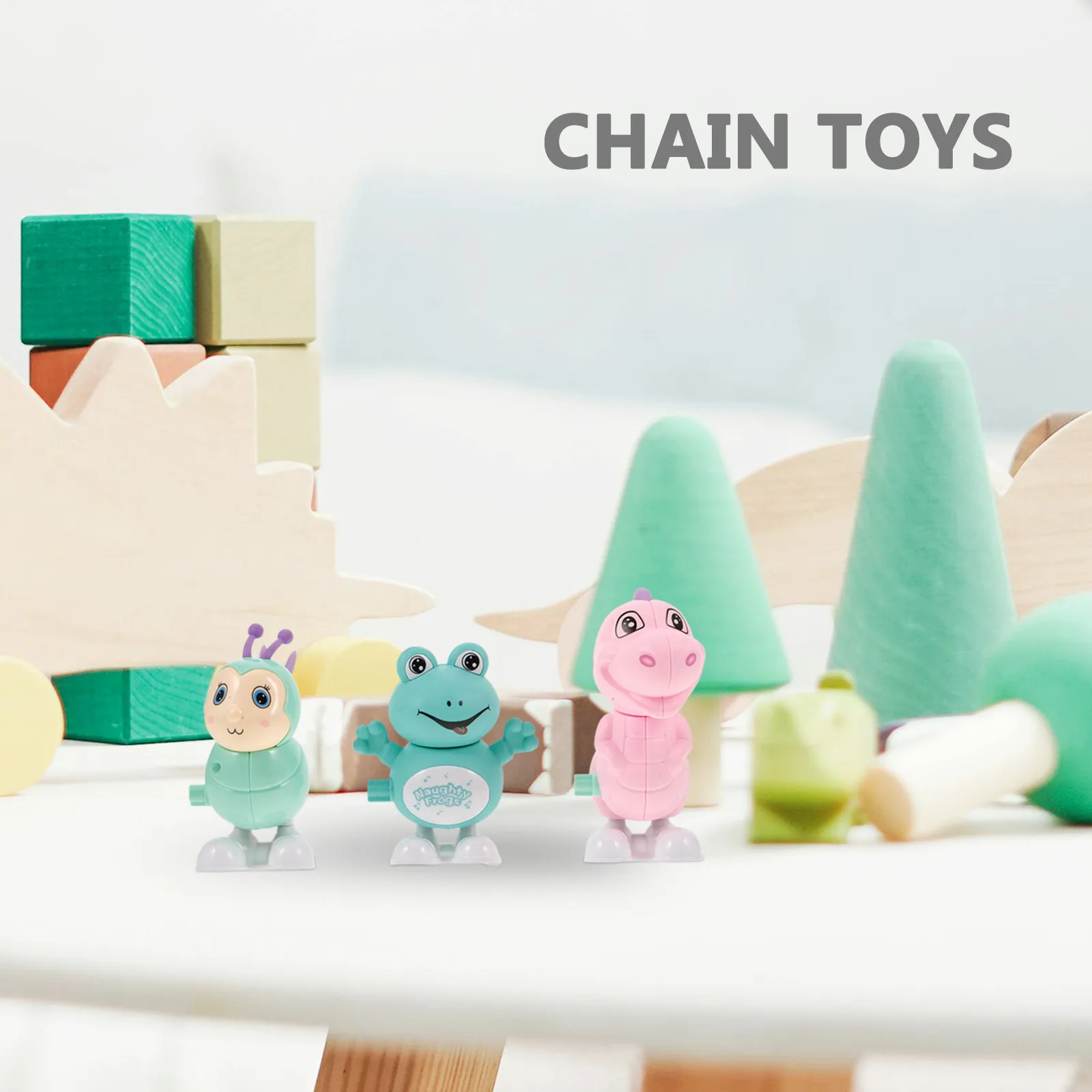 

3Pcs Wind-Up Animal Clockwork Crawling Bright Color Cute Plastic Party Favor Kids Plaything Wind Up Animal Wind Up Toys