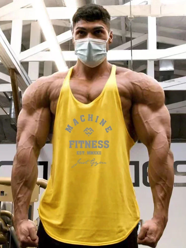Muscleguys Y Back Gym Tank Top Men Cotton Fitness Clothing Bodybuilding Sleeveless Shirt Muscle Stringer Singlets Workout Vest — zdjęcie 2