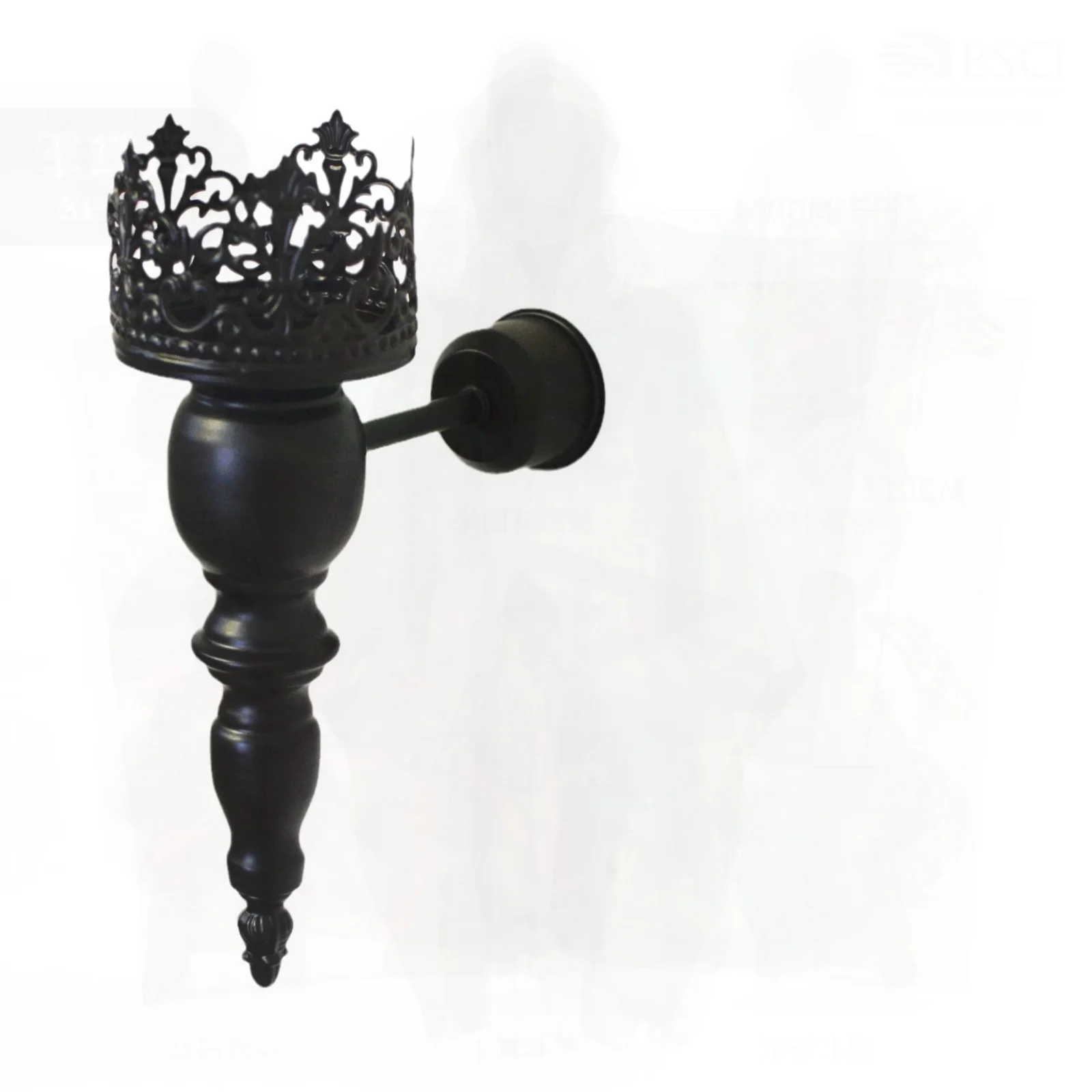 

European-Style Wall Hanging Candle Holder Iron Hollow Cup Home Hotel Decorative Lighting Creative Wall Art Candlestick