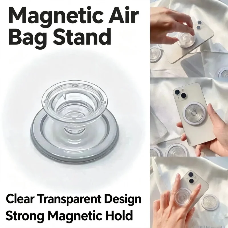 Magnetic Folding Mobile Phone Grip Holder Socket Pocket Support For Magsafe iPhone Samsung Phone Expanding Stand Phone Holder