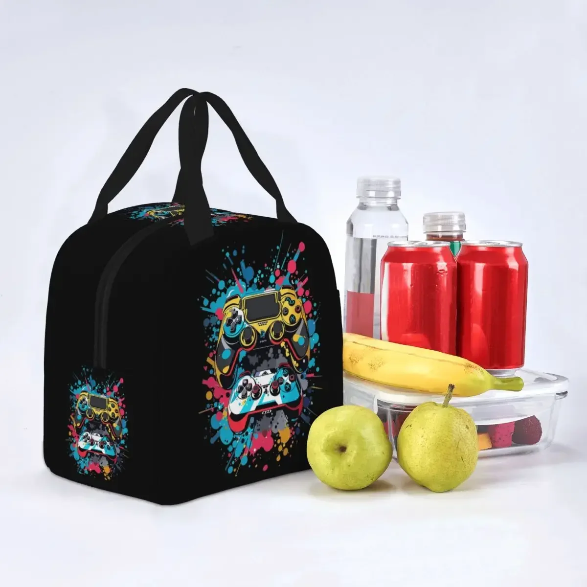 Retro Video Game Controller Tee - Vintage Gaming Insulated Lunch Bags Cooler Bag Meal Container Tote Lunch Box Food Handbags