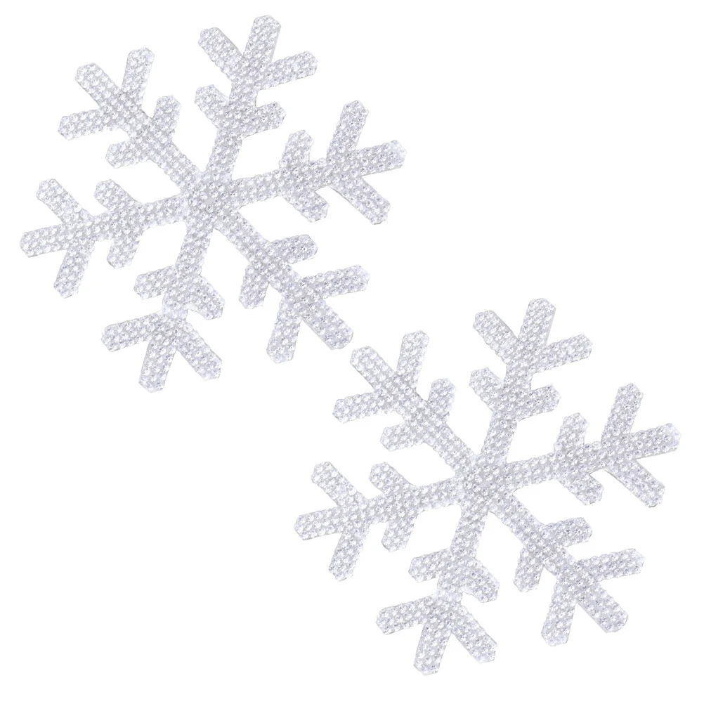 

2Pcs Snowflake Rhinestone Stickers Crystal Decals for Clothes Bags Hats Luggage Self-Adhesive Creative Decoration Rhinestone