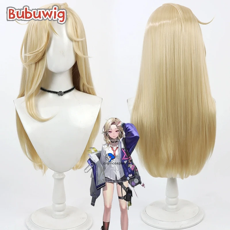 

Bubuwig Синтетические волосы Ein Косплей Парики Игра Nikke The Goddess of Victory Ein 60 см Женский длинный прямой светлый парик Термостойкий