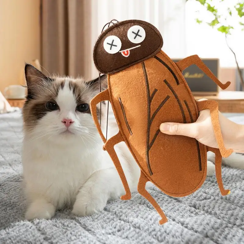 Catnip Toys Felt Cat Chew Toy With Bell Cockroach Shaped Cat Play Toys For Indoor Exercise Reduce Boredom Promotes Exercise