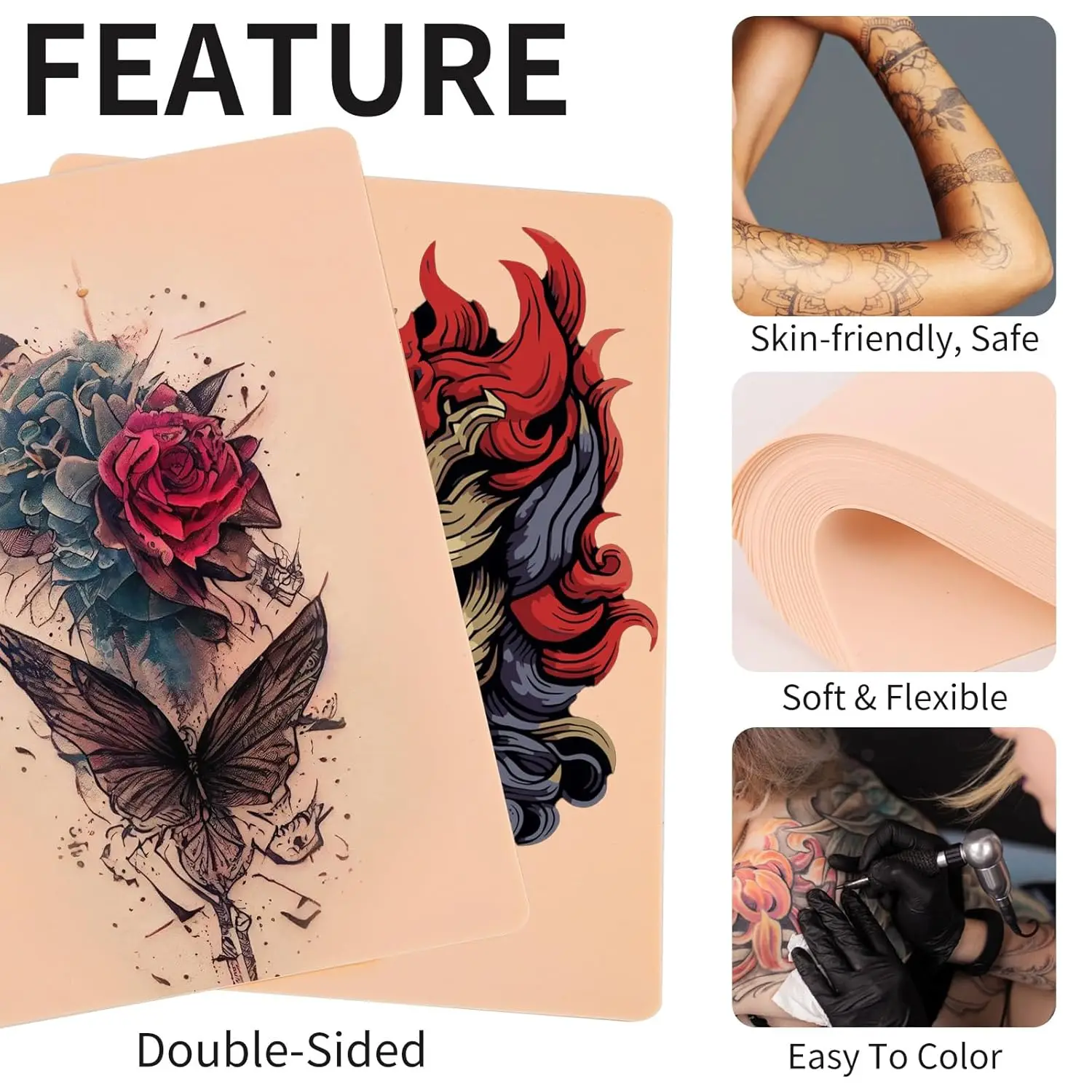 1/3/5/10/15/20Pcs*Blank Tattoo Practice Skin Fake Skin Synthetic Leather For Permanent Makeup Tattoo Beginner Exercise Tool