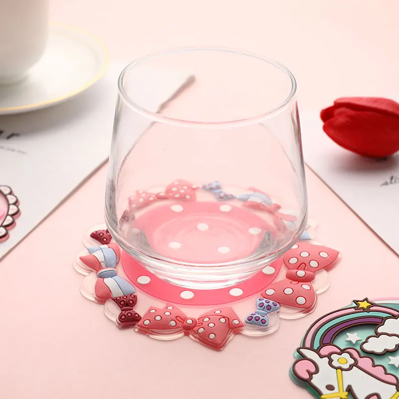 Cartoon Silicone Drink Coasters Cup Pads Mats Tableware Kitchen Insulation Pad