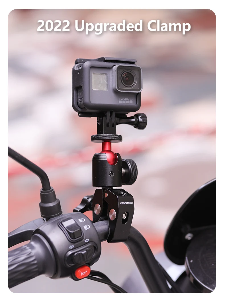 Support de guidon de moto pour Insta360 One X2, X, One R, GO 2, GoPro Support de guidon de moto pour Insta360 One X2, X, One R, GO 2, GoPro