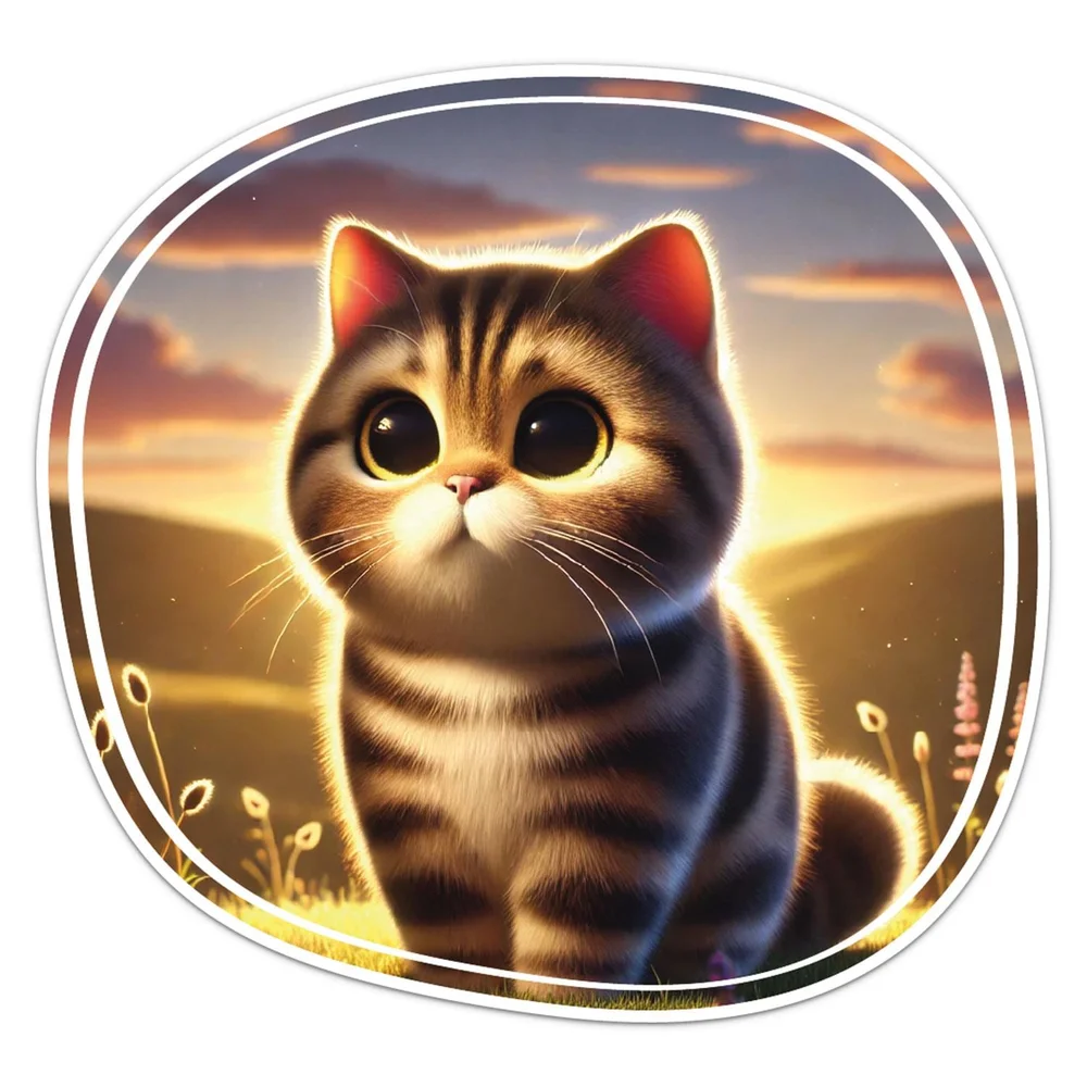 Sweet American Shorthair Cat Vinyl Car Sticker Decorative Decal for Truck Window and Travel Case Creative Car Decor
