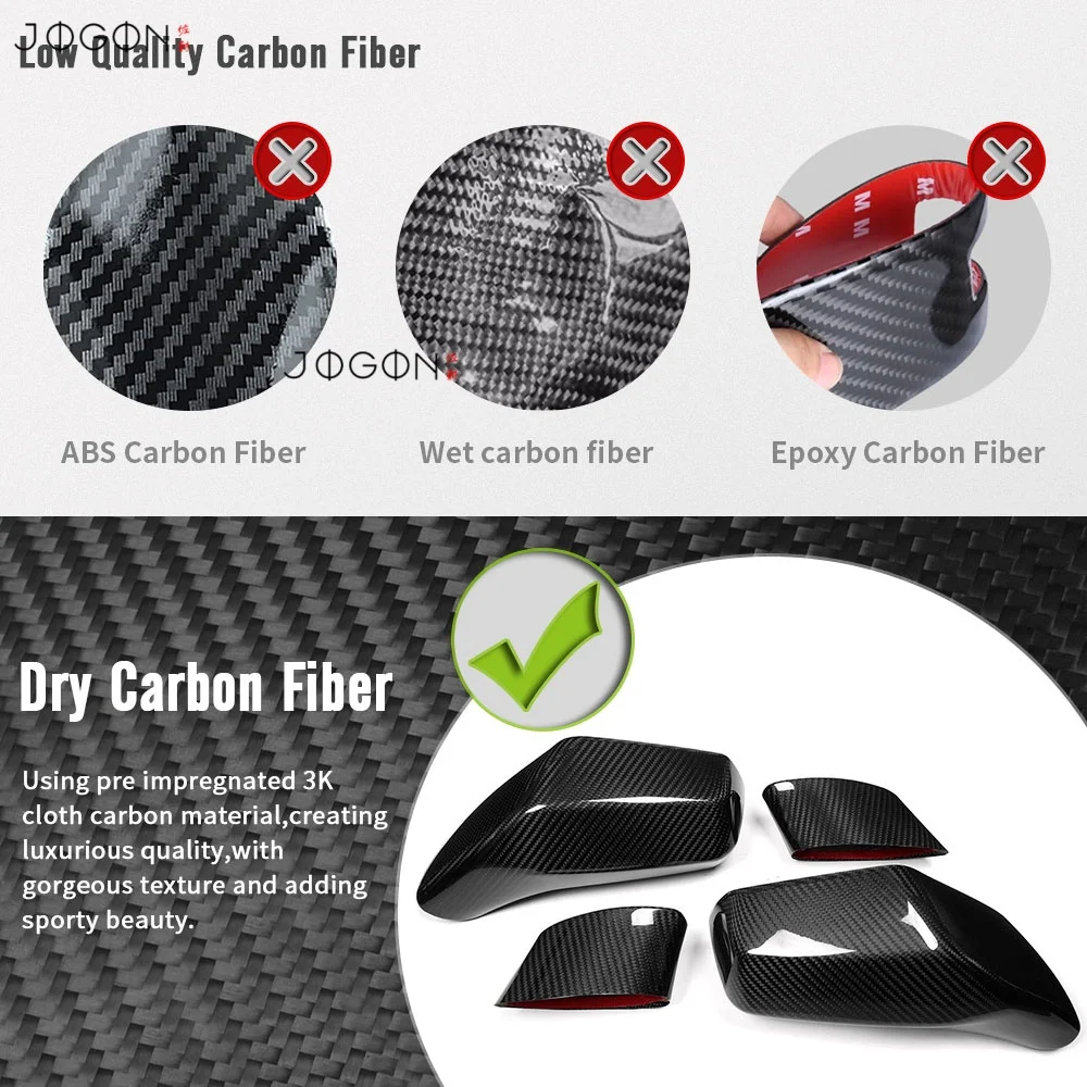 Real Carbon Fiber Car Rearview Mirror Cover Shell Accessories For Corvette C7 Stingray ZR1 Z06 Z51 Coupe Convertible 2014-2019
