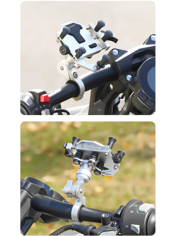 Vyvylabs Aluminium-Legierung Motorrad-Handyhalterung Fahrrad-Lenkerhalterung 360° °   Rotierender Fahrrad-Handyhalter, Stoßfest und Erschütterungssicher, GPS-Navigationshalterung für MTB, Rennrad,