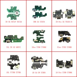 USB 충전 보드 커넥터 플렉스 케이블, TCL 10 20 SE 5G 20L Lite Pro 10L 20R XE/T790/T799/T770/T766/T810/T671/T767/Plex T780 용