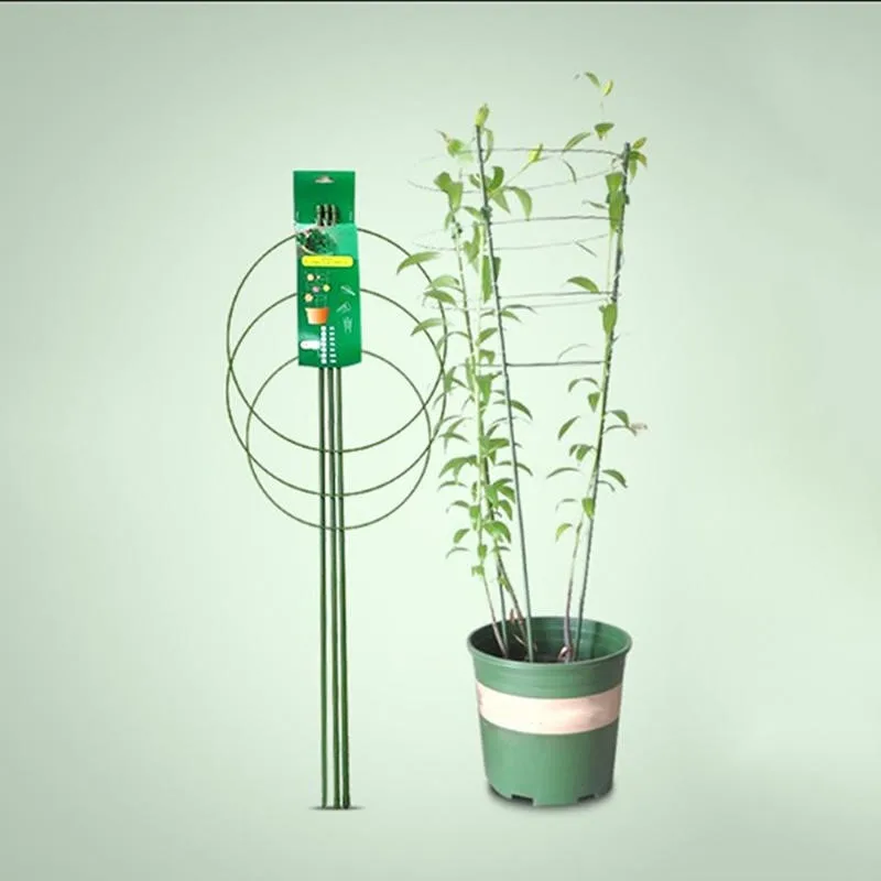 1/3/9 Pcs/set 3 Layers Plant Support Grow Stakes Round Plant Support Ring Plastic Plant Cage Holder Flower Pot Climbing Trellis - view 6