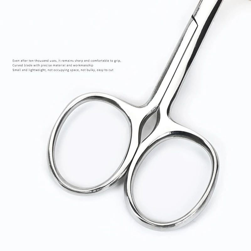 1Pc Nail Art Russian Style Dead Skin Scissors Stainless Steel Dead Skin Scissors Russian Style Curved Scissors High-End Pointed